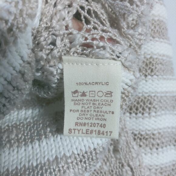 Mystree Neutral Stripe Knit Sweater Size Small - Picture 6 of 6